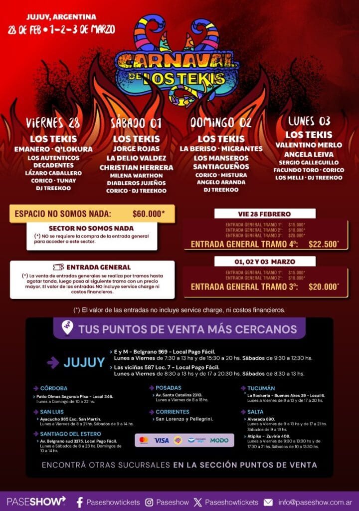 Line Up imponente del Carnaval de Los Tekis 2025 12