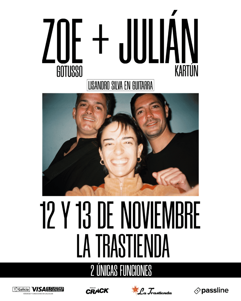 Julián Kartun y Zoe Gotusso, por primera vez juntos en Buenos Aires: 12 y 13 de noviembre en La Trastienda 3 Kartun Gotusso