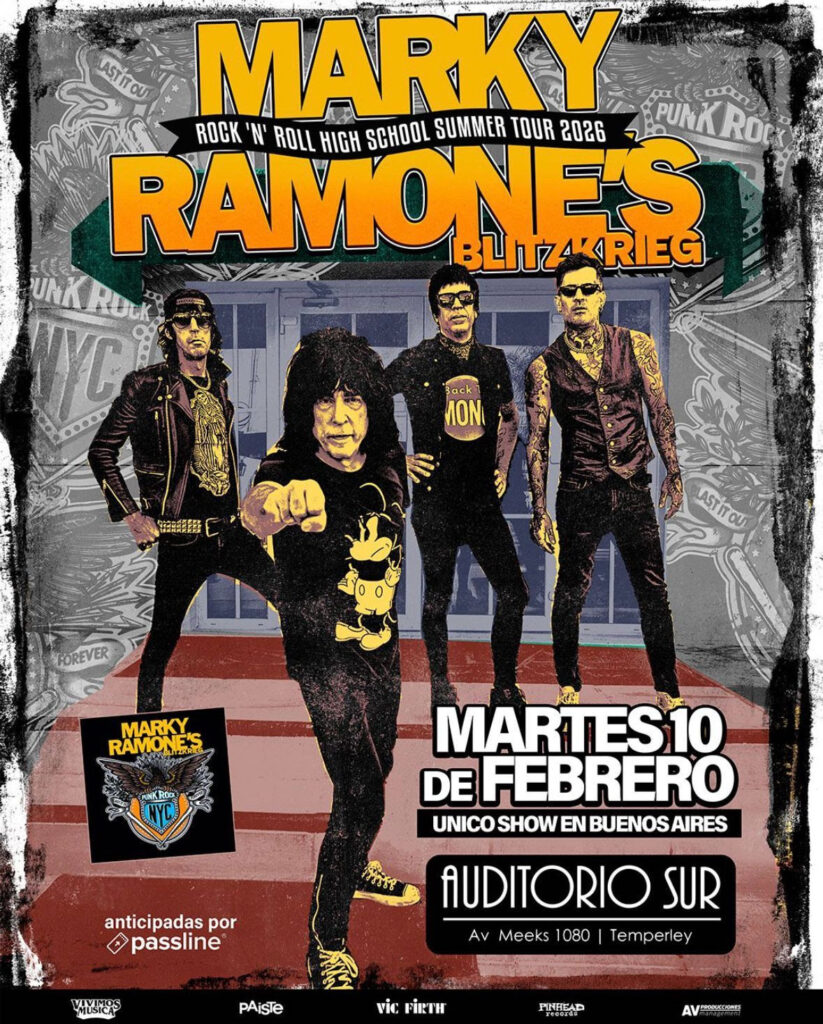 Marky Ramone llega a Buenos Aires con su Rock n’ Roll High School Summer Tour 2026 3 Marky Ramone 2026