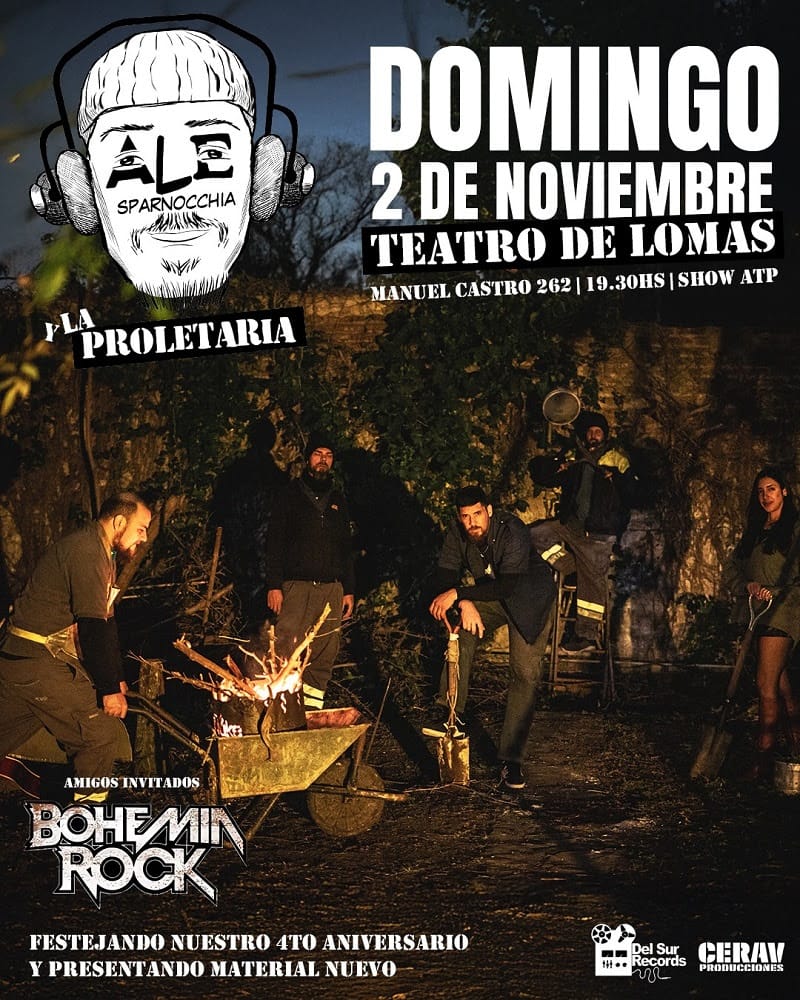 Ale Sparnocchia y La Proletaria adelantará su flamante material de estudio en el Teatro de Lomas el 2 de noviembre 3 Ale Sparnocchia y La Proletaria