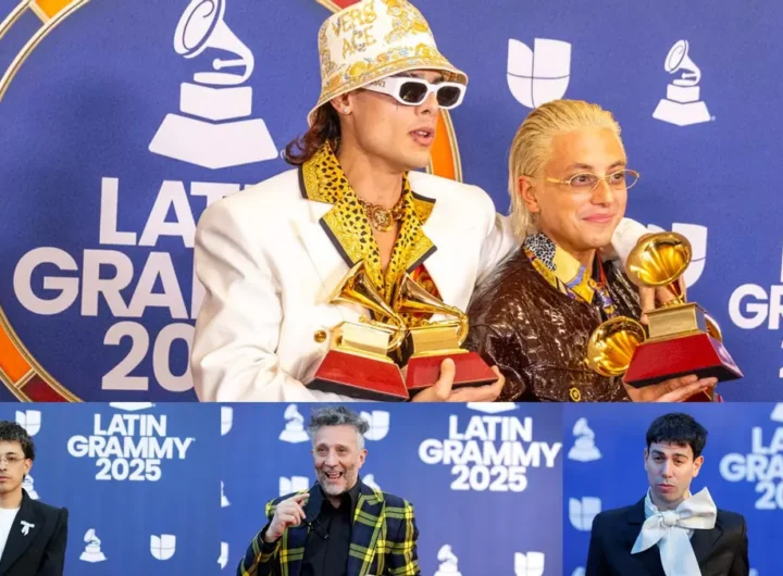 Ca7triel & Paco Amoroso, Trueno, Fito Páez y Mateo Sujatovich, de Conociendo Rusia, festejaron en los Latin Grammy 2025.